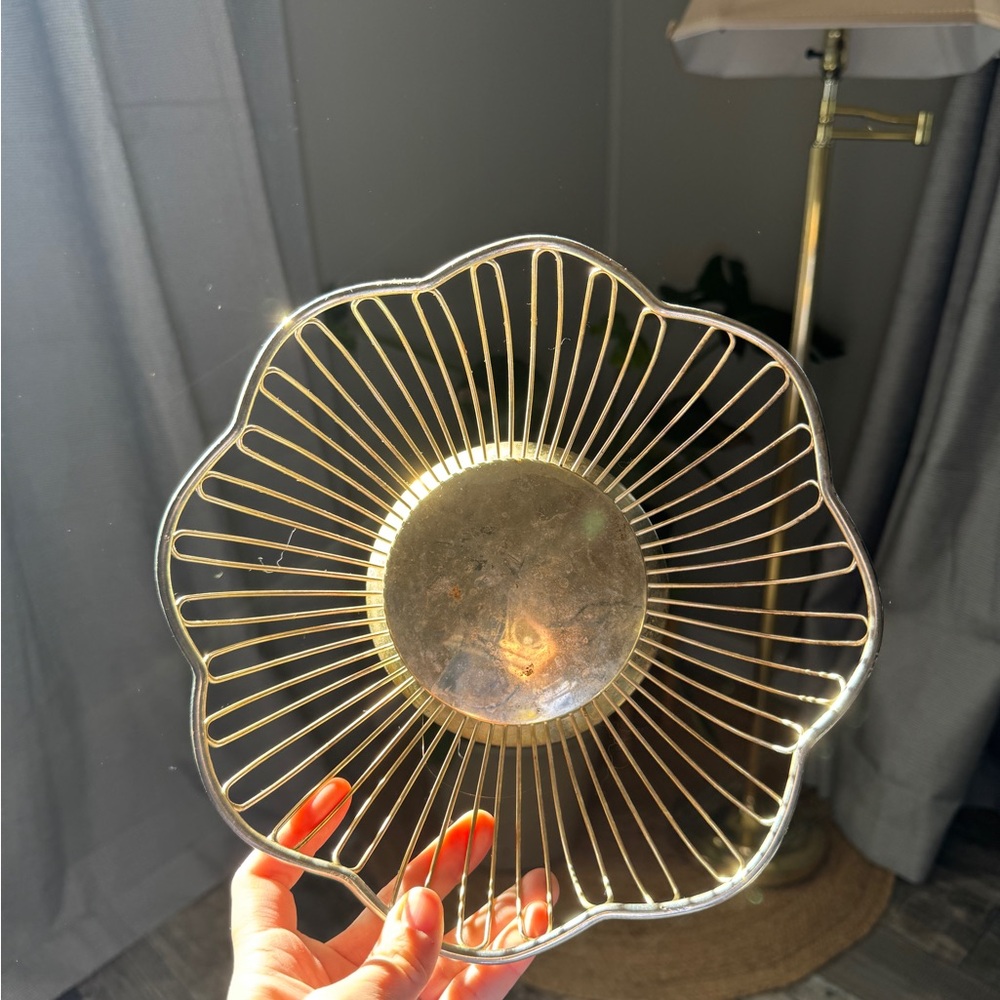 MCM Silver Scalloped Bowl